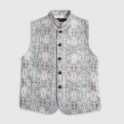 CAVIO Boys Printed Pure Cotton Nehru Jackets-37