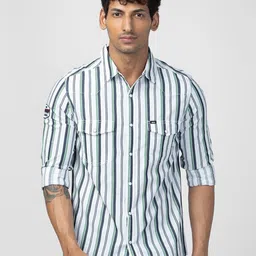 SPYKAR Men Slim Fit Striped Cotton Casual Shirt-picture-28