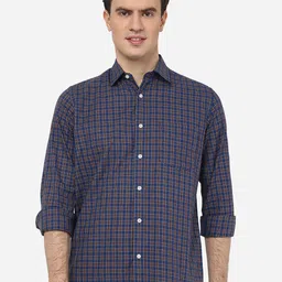 Greenfibre Regular Fit Checked Spread Collar Pure Cotton Casual Shirt-image-44