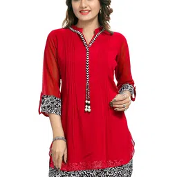 keshubaba Mandarin Collar Printed Detail Kurti-picture-51