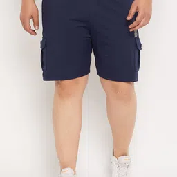 bigbanana Men Plus Size Antimicrobial Mid Rise knitted Sports Cargo Shorts-8