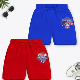 YK X Trampoline Unisex Kids Pack of 2 Mid Rise Printed Shorts-image-92