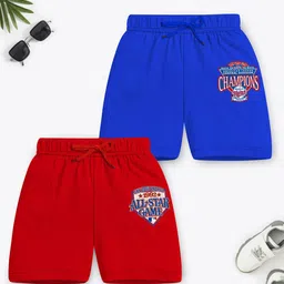YK X Trampoline Unisex Kids Pack of 2 Mid Rise Printed Shorts-image-91