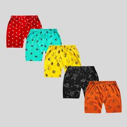 KUCHIPOO Kids Pack of 5 Printed Shorts-image-95