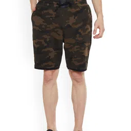 PUNK Men Camouflage Printed Regular Fit Cotton Shorts-image-36