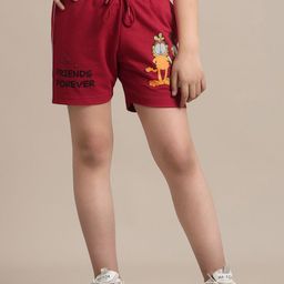 Kids Ville Girls Garfield Printed Mid-Rise Casual Shorts-image-73