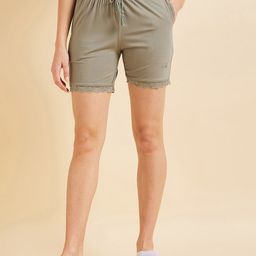 Sweet Dreams Women Green Mid-Rise Lounge Shorts-image-28