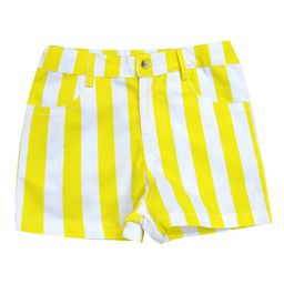 A T U N Girls Yellow Striped Shorts-37