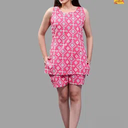 Krati Creations Pack Of 2 Printed Pure Cotton Top and Shorts-picture-22