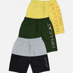 HELLCAT Boys Pack Of 3 Typography Printed Cotton Shorts-image-45