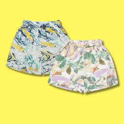 Superminis Boys Pack Of 2 Relaxed Fit Mid-Rise Floral Printed Shorts-image-98