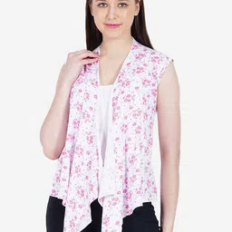 TEEMOODS Women Printed Cotton Waterfall Shrug-47