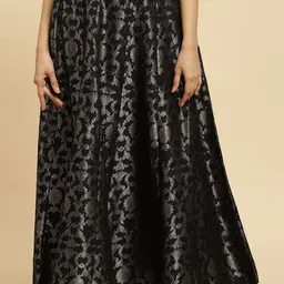 W Woven Design Zari Jaquard Flared Maxi Skirt-image-11