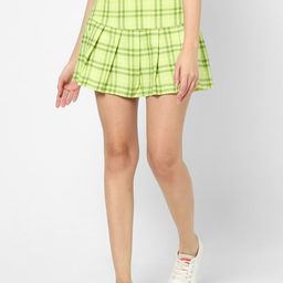 VASTRADO Checked Pure Cotton Pleated Skirt-picture-16