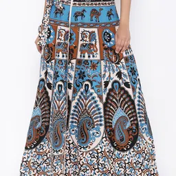 SOUNDARYA Ethnic Motifs Printed Pure Cotton Maxi Skirt-image-91