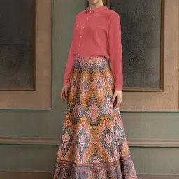 SAPTRANGI Women Ethnic Motifs Printed Flared Skirts-picture-22