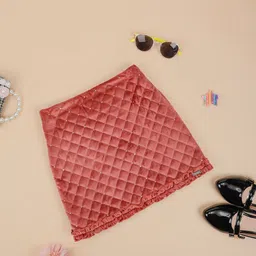 One Friday Girls Quilted Straight Knee Length Skirt-image-91