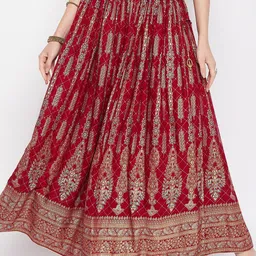 Clora Creation Floral Printed Flared Maxi Skirt-picture-2