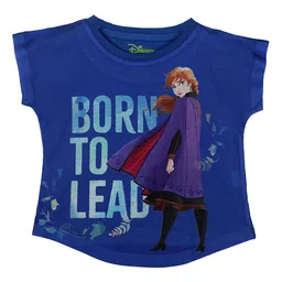 Disney by Wear Your Mind Girls Blue Frozen Printed T-shirt-image-87