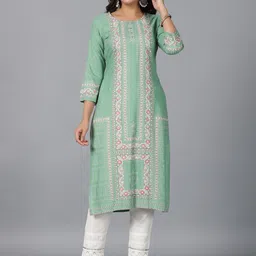 Juniper Ethnic Motifs Printed Casual Kurta-picture-42