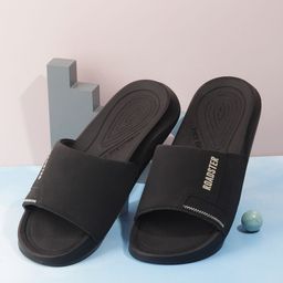 The Roadster Lifestyle Co. Men Black Printed Sliders-image-112