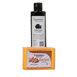 Deyomkar Herbal Charcoal Face Wash & Sandalwood Soap Combo-25