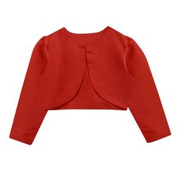 A T U N Girls Red Crop Shrug-image-34