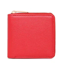 KLEIO Women Vegan Solid Zip Around Wallet-54
