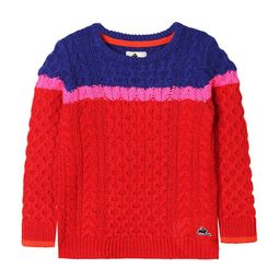 Cherry Crumble Boys Red & Blue Colourblocked Pullover Acrylic Sweater-image-30