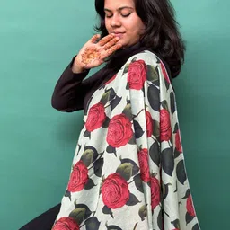 BUTA BUTI Floral Printed Cotton Stole-11