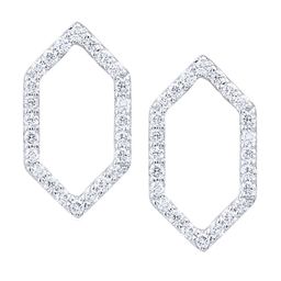 BHIMA Jewels 18K Hallmark 750 Purity Rose GoldHexagon Diamond Stud-image-82
