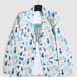 CAVIO Boys Printed Pure Cotton Blazers & T-Shirt-image-33