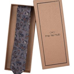 The Tie Hub Men Woven Design Pure Silk Broad Tie-53