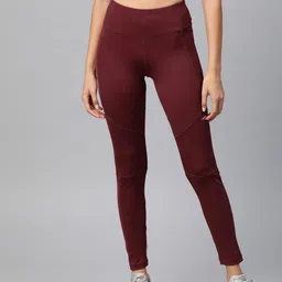 Alcis Women Maroon Solid Tights-image-35