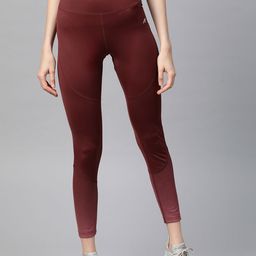 Alcis Women Maroon Solid Cropped Tights-image-16