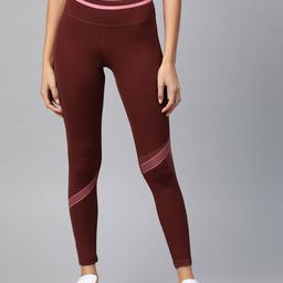 Alcis Women Maroon Printed Detail Tights-image-134