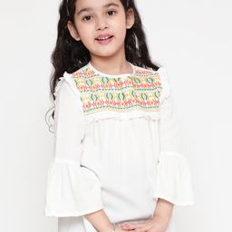 BAESD Girls Ethnic Motifs Embroidered Ruffles Regular Top-picture-13