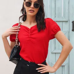 StyleCast Women Red Solid Top-picture-12