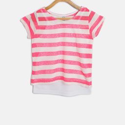 Lee Cooper Girls Pink & White Striped Top-picture-33