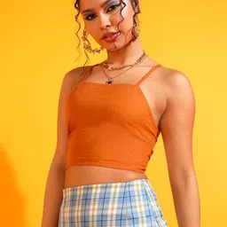 PRETTY LOVING THING Shoulder Straps Solid Knitted Top-image-86