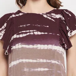 BAESD Abstract Printed Flutter Sleeves Regular Top image 2