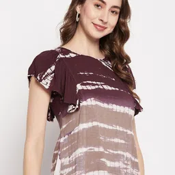 BAESD Abstract Printed Flutter Sleeves Regular Top image 3