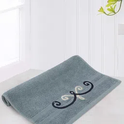 LUSH & BEYOND Blue Cotton 500 GSM Embroidered Hand Towel-picture-35
