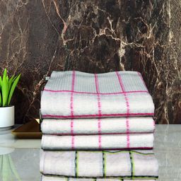 Athom Living White 6 Pieces Striped Super Dry 210GSM Pure-Cotton Hand Towels-image-90