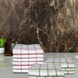 Athom Living White 12 Pieces Striped Super Dry 210GSM Pure Cotton Hand Towels-picture-22