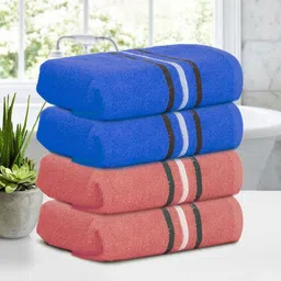 Cortina Blue & Rust 4 Pieces Cotton 380 GSM Hand Towels-image-28