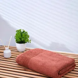 Himeya Rust Orange Solid 650 GSM Sustainable Cotton Bath Towel-image-9