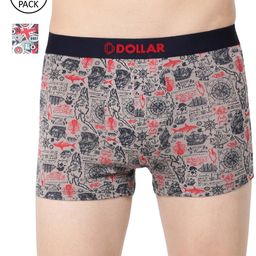 Dollar Bigboss Men Assorted Printed Pack of 2 Combed Cotton Trendy Trunks MBTR-14-14