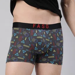 FASO Men Printed Organic Cotton Breathability Trunks FS2009-SQ-DARKGREY-picture-40