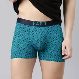 FASO Men Printed Organic Cotton Breathability Trunks FS2009-SQ-TEALGREEN-picture-57